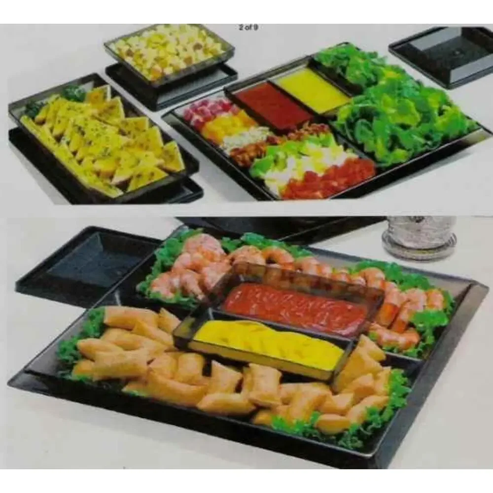 Rare Black Tupperware Get Together Buffet Serving Set 90's